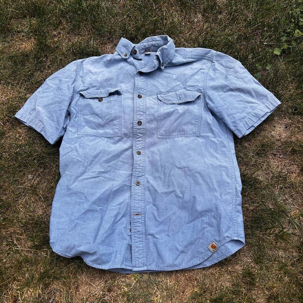Carhartt Men's Short-Sleeve Chambray Button-Down Utility Shirt